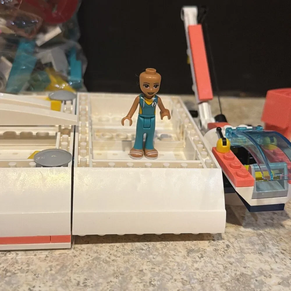 LEGO Friends 41381 Rescue Mission Boat Partial Set w/ Narwhal Loose Parts Lot